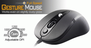 A4Tech mouse Q4-370X, Optical, GlassRun, USB (Black), 16-in-1, 4-way wheel, Up to 500 Hz report rate, 5 buttons, 2000 DPI, Cable 60cm { Q4-370X-1 }