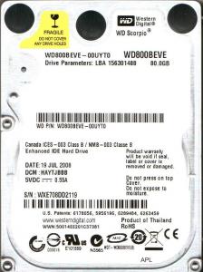 WD800BEVE-00UYT0 DCM:HAYTJBBB